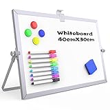 OWill Whiteboard Magnetisch,30 x 40 cm magnettafel kinder,whiteboard klein mit ständer,schreibtafel abwischbar A3 mini whiteboard,tragbare doppelseitige white board,für Schule & Haus und Büro