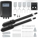CO-Z Automatischer Flügeltorantrieb 1000kg Doppelflügeltorantrieb Torantrieb Drehtorantrieb Toröffner Drehtoröffner Set Max. 6 m oder 500kg pro Flügel mit 2 Fernbedienungen Swing Gate Opener (62Wx2)