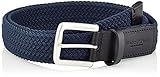 Marc O'Polo Herren Gürtel geflochten aus Stoff, Blau (Total Eclipse), 95