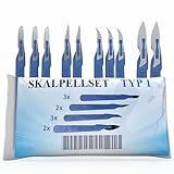 Horn Medical Einweg Skalpell Set Typ I - Skalpelle in den Größen/Figuren 10 (3x), 11 (2x), 12 (3x) und 24 (2x) - einzeln steril verpackt