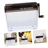 HOMSFOU Handkurbel Aktenvernichter für Büro und Zuhause Tragbarer Manueller Papierschredder für Papierformate für Dokumentenschutz Einfach zu Bedienen