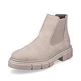 Rieker Damen Chelsea Boots M3854, Frauen Stiefeletten,Schlupfstiefel,flach,Stiefel,bootee,Booties,halbstiefel,Kurzstiefel,beige (62),39 EU / 6 UK