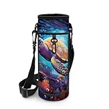 Biyejit Wasserflaschen-Tragetasche mit Reißverschluss, Getränkehalter, tragbare Schlinge, Flaschentasche für Mountainbike, Rennrad, schildkröte, Einheitsgröße, Taschen-Organizer