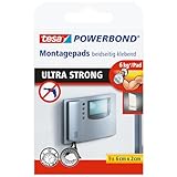 tesa Powerbond Ultra Strong Klebepads / Doppelseitige Pads für die Montage im Innen- sowie geschützten Außenbereich - beidseitig ultrastark klebend / Verpackung mit 9 Pads