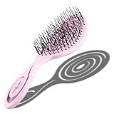 Chiara Ambra Bio Haarbürste, Haarbürste ohne Ziepen, Entwirrbürste geeignet für Locken & lange Haare von Damen,Herren & Kinder, Kopfhaut Massagebürste, klimaneutrale Bürste, Pink