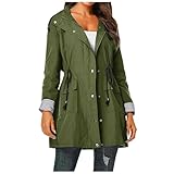 Regenjacke Damen Wasserdicht Dünn, Regenmantel Damen Lang Übergangsjacke Herbst Winterjacke Mit Kapuze Jacke Herbst Windbreaker Lose Wanderjacke Leichte Windjacke, Rain Jacket Women Zu Nassen Tagen