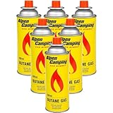 Alpen Camping Butan 6x400ml Gaskartuschen Gasflasche für Gaskocher Campingkocher Bunsenbrenner Lötbrenner 400ml (6)