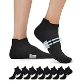 FALARY Sneaker Socken Damen 39-42 Herren Sportsocken Laufsocken Sneakersocken Kurze Socken Running Atmungsaktives Baumwollsocken Activewear Knöchelsocken Halbsocken 8 Paar Schwarz