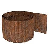 Rasenkante – Metall-Landschaftsgestaltung | Beetumrandung | Rasenkanten – 100 m gewelltes Design | flexible Metallzäune für Wand, Terrasse, Auffahrt, Kies, Wege, Spielplatz, Außenpool