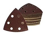 Delta-Schleifdreiecke │50 Stück │ 6-Loch │ 93 x 93 x 93 mm │ Korn 60│ für Deltaschleifer │ Schleifblätter │ dreieckige Schleifpads │ Schleifpapier │Klett-Schleifdreiecke│