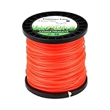 YIWONFU Rasentrimmer-Draht, 2,4 mm x 100 m, strapazierfähig, rund, Nylon, Rasentrimmer-Draht, Kabel für Rasentrimmer, Orange