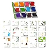 Fingerfarbe – Waschbare Stempelkissen, Kunstmalerei-Werkzeug-Sets für Kinder, Babyschule, Klassenzimmer, Party, Handwerk, Dekoration, Töpferei, Kunst, Zuhause