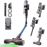 Proscenic P16 Akku Staubsauger Kabellos, 50Kpa 550W 65Min Kabelloser Staubsauger Akku mit Flexibles Biegegelenk, GreenEye, Anti-Tangle Bodenbürste, für Teppiche Hartböden Haustierhaare Autositze,Blau