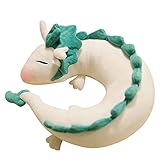 GXFLO Anime Cute White Drache Püschtier,Kinder Dragon Nackenkissen U-Förmigen-Kawaii Drachen Kuscheltier,Weichem Plüsch Drache Stofftier