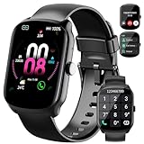 Smartwatch Herren Damen, 1,95' HD Gebogener Bildschirm Smart Watch, mit Bluetooth Anrufe, Pulsmesser Schlafmonitor, 112+ Sportmodi Fitnessuhr, IP68 Wasserdicht Schrittzähler Sportuhr für Android iOS