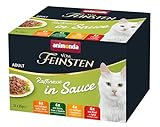 animonda vom Feinsten Premium Katzenfutter nass in Sauce Raffinesse, 24 Portionsbeutel (24 x 85g), getreidefreies Katzen Nassfutter ohne Zucker, mit frischen fleischigen Zutaten