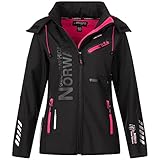 Geographical Norway Damen Softshell Jacke Rein Schwarz M