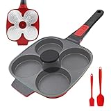 RANX INGST Spiegeleipfanne mit Deckel, Pancake Pfanne Induktion mit Abnehmbarer Griff, Eierpfanne mit Antihaft-Beschichtung, Augenpfanne 21 cm