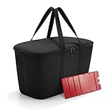 reisenthel coolerbag mit Kühlakku - isolierte Kühltasche, faltbar, robust, mit Reißverschluss - 44,5 x 24,5 x 25 cm, Volumen: 20l - Exklusives Set, Black (7003)