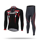 LSHDCER Herren Radtrikot & Hose zum Radfahren, Reiten, Laufen, Damen Radfahren, Guardian Red, 42