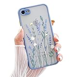 ZTUOK Kompatibel mit iPhone 7/8/SE 2022/SE 2020 Hülle, Blumenmuster Schlankes Design, schützende Harte PC-Rückseite mit weicher stoßfester TPU-Bumper Handyhülle für iPhone 7/8/SE 2/SE 3 (Violett)