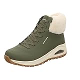 Skechers Damen Uno Rugged Fall Air Stiefelette, Olive Durabuck Faux Fur, 39 EU