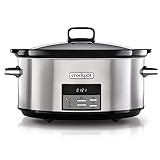 Crock-Pot Digital-Schongarer Slow Cooker | einstellbare Garzeit | 7,5 Liter (10+ Personen) | rostfreier Stahl [CSC063X]