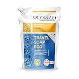 Fibertec Travel Soap Eco Nachfüllbeutel, biologisch abbaubare universal Reiseseife zur Körperpflege, als Geschirrspülmittel oder Bekleidungswaschmittel, 500ml