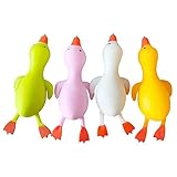 4er-Pack Enten-Stressbälle in Zufälliger Farbe, Dehnbares Stressabbau-Spielzeug für Kinder und Erwachsene, Partygeschenke, Geburtstags-Klassenzimmer-Belohnung, Sensorisches (4