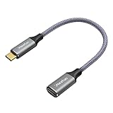 CLEEFUN USB C Verlängerung Kurz 30CM USB 3.1 Typ C Stecker auf Buchse Verlängerungskabel Unterstützt 10Gpbs Sync 100W Lade für PSVR2 MacBook Air, Galaxy S23/S22/S21, Tab S8, Pixel 7/6, Pad, USB-C Hub