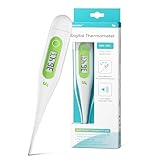 Digitales Fieberthermometer, Rektal, Oral, Achselthermometer Fieber Thermometer für Baby Kinder Erwachsene, Genaue und Schnelle Ablesungen, Wasserdichte Sonde, grün