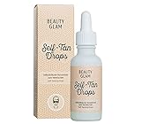 Selbstbräuner Gesicht Tropfen für den ultimativen Summer Glow – Vegan, ohne Farbstoffe & Silikone, BEAUTY GLAM – Self Tan Drops – 30 ml