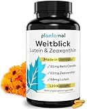 Weitblick - 120 Lutein Zeaxanthin Kapseln - Augenvitamine hochdosiert mit 44mg Lutein + 11mg Zeaxanthin + 11mg Beta Carotin & Vitamin A - 4 MONATSVORRAT