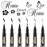 Surcotto Kalligraphie Stifte Set – 6 Teile für Anfänger, Schwarze Handlettering Stifte mit 4 Verschiedenen Spitzen für Bullet Journals und Kreatives Schreiben