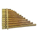 Panflöte Pfeife aus Bambus ideal für Einsteiger Blas Instrument Handarbeit (Groß)