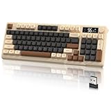 LexonElec Gaming Keyboard Dual-Mode-Wireless mit 2,4G-Kaffee