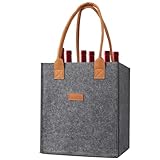 DAWCBVJQ 23 X 18 X 26 cm Weinflaschentasche Filztasche Weintragetasche Flaschentasche Flaschenkorb, Getränkekorb Für Bier, Wein & Pfandflaschen – Flaschenaufbewahrung & Getränketräger