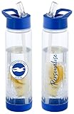 Go Find A Gift Sport-Trinkflasche mit Fruchteinsatz für Brighton and Hove Albion FC-Fans mit Vereinswappen, 740 ml Fassungsvermögen