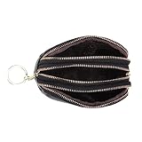 minkissy 1 Stück Kleine Münzbörse Hochwertigem Rindsleder mit Reißverschluss Stilvoller für Münzen Karten Schlüssel für Handtaschen Gürtel