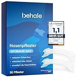 Behale - 30x Nasenpflaster Schnarchen - Dermatologisch getestet I Nose Strips for sleeping I Anti Schnarch Unterstützung I Schnarchstopper dank besserem Atmen