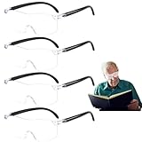 Lupenbrille für Brillenträger, 4 Stück Vergrößerungsbrille, 300%, 500%, 800%, 1000%, Vergrößerung Ideal Für Handarbeit, Lektüre, Detailarbeit und Ältere Menschen