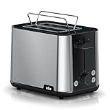 Braun PurShine Toaster HT1510 BK – Doppelschlitz-Toaster, 8 Röstgrade, Aufwärm- & Auftaufunktion, Ausziehbare Krümelschale, 900 Watt, Schwarz