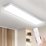 IEGLED Led Deckenleuchte Panel, 120x30 cm Deckenlampe Flach Dimmbar mit Fernbedienung, 36W Deckenpanel Lampe mit Memory Funktion, 2700K-6500K LED Lichtpanel für Wohnzimmer, Flur, Schlafzimmer, Weiß