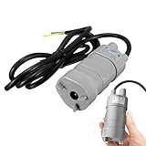 CJBIN Tauchpumpe 12V Dauerbetrieb, Grau, Polypropylen (PP), Wasserpumpe, 5 m Hub, 840 L/H Durchfluss, 12V DC, 1.2A, für Auto, Caravan, Marine Boot, Camping, Aquarium, Gartenbewässerung