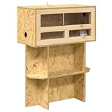 vidaXL Terrarium Braun 60 x 30 x 80 cm OSB, Holz-Terrarium, rechteckig, Stabiler Lebensraum, sicheres Zuhause für Reptilien und Amphibien