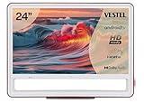 Vestel Fernseher 24 Zoll Android Smart TV HD-Ready Fernseher tragbarer HDR TV mit integriertem Triple-Tuner, LED TV 24HA9940RB rot