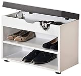 Kesper Schuhschrank mit Sitzkissen, Material: Faserplatte, Maße: B60 x H45 cm x L30 cm, Farbe: Weiß 15914 13