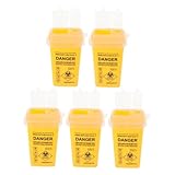 FRCOLOR 5Stücke Mehrzweckbehälter Für Scharfe Gegenstände Sicherer Entsorgungsbehälter Für Rasierklingen Nadeln Und Tätowierabfälle Kompakt Und Platzsparend Für Friseursalons