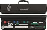STAHLWILLE 750NR/516/3/1 NDE Drehmomentschlüssel Set Auto 6-tlg. | 1/2 Zoll, 40-200 N·m | Teleskopknarre, Steckschlüssel 17; 19; 21 mm + Verlängerung | Made in Germany - Best tools never die-Edition