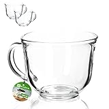 KADAX Teegläser mit Henkel, 480 ml Glastassen-Set, spülmaschinenfeste Kaffeegläser, Gläser für Heiß- und Kaltgetränke, Kaffeebecher, Saftgläser, Glastassen (480 ml / 2 Stück)